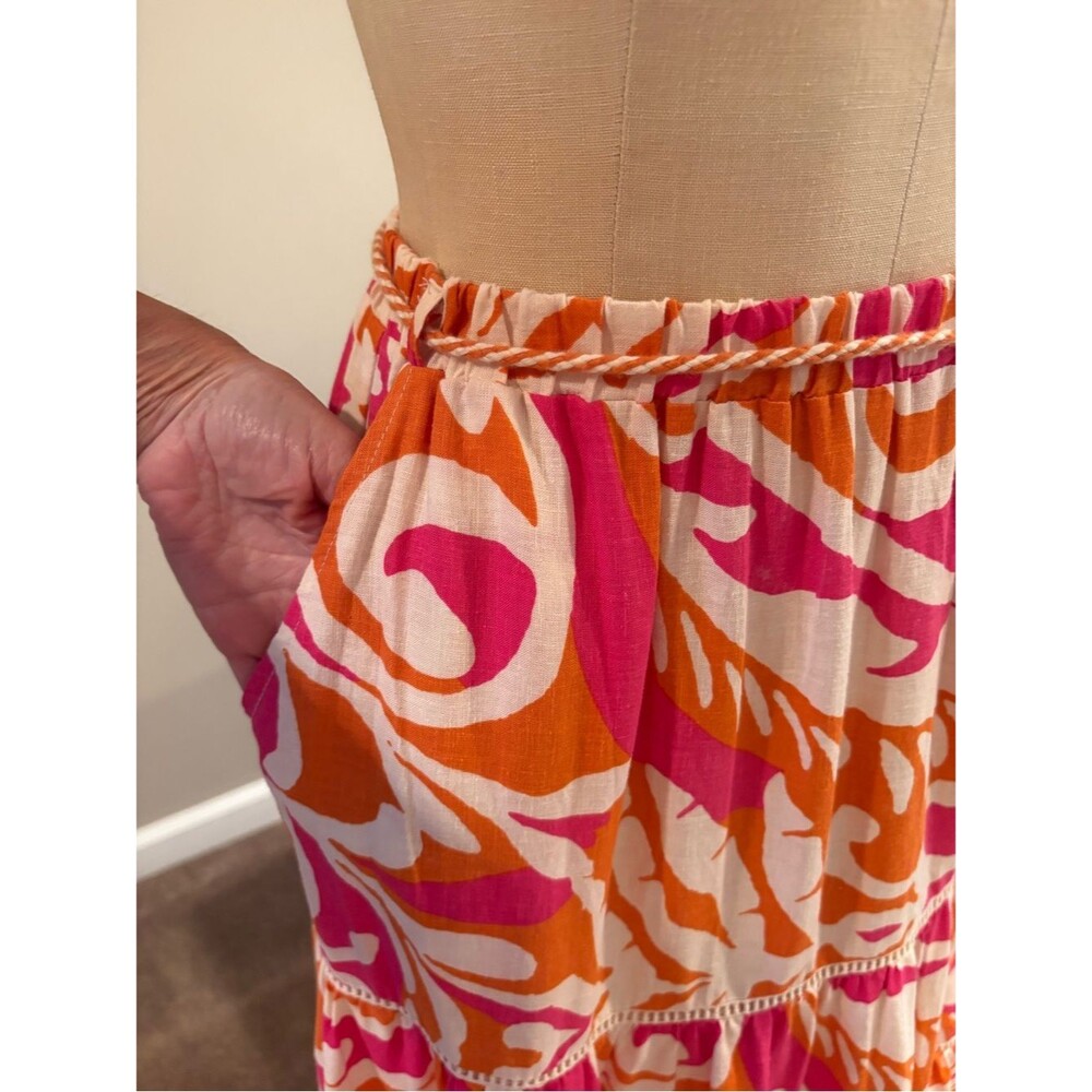 Christian Siriano Tiered Linen Blend Maxi Skirt Size XS - Picture 3 of 11